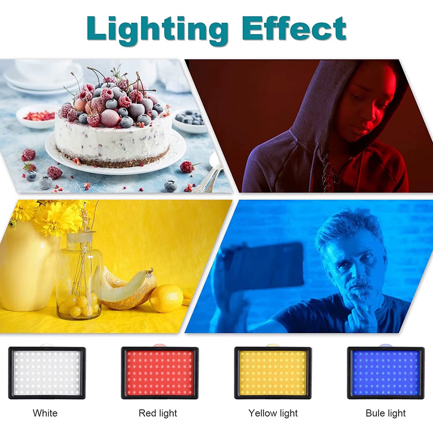 6"LED Video Light Panel 5600K Photography Lighting Photo Studio Lamp Kit for Shoot Live Streaming Youbube with Tripod RGB Filter