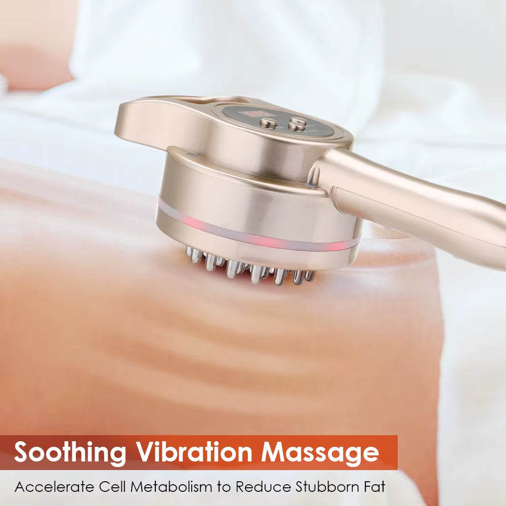 Electric Slimming Massage Device Hot Compress Micro-Current Vibration LED Fat Burner Body Massager Health Beauty Meridian Brush
