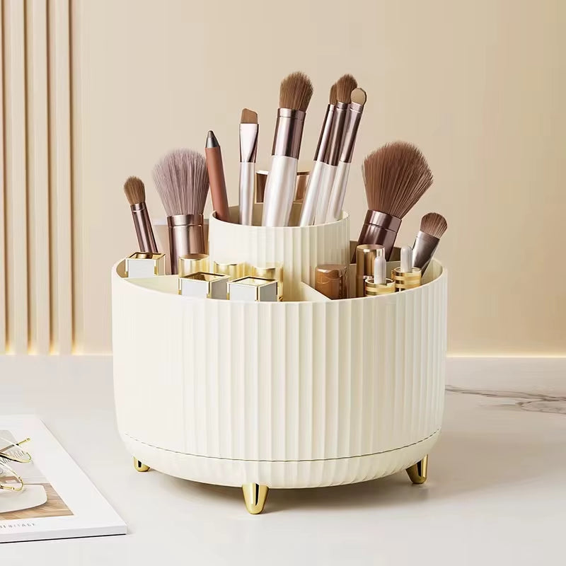 360° Rotating Makeup Brush Holder Cosmetic Brush Holder Large Capacity Lipstick Makeup Brush Pen Eyebrow Pen Jewelry Container