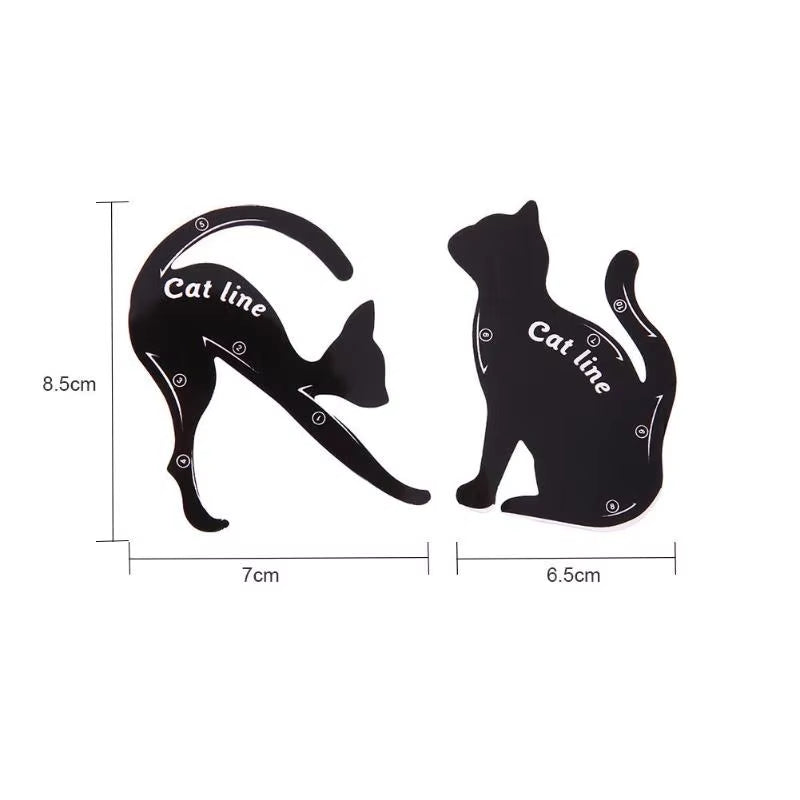 2Pcs/Set Women Cat Line Pro Eye Cosmetic Makeup Tool Eyeliner Stencils Beauty Eyebrow Template Shaper Model Women Girl