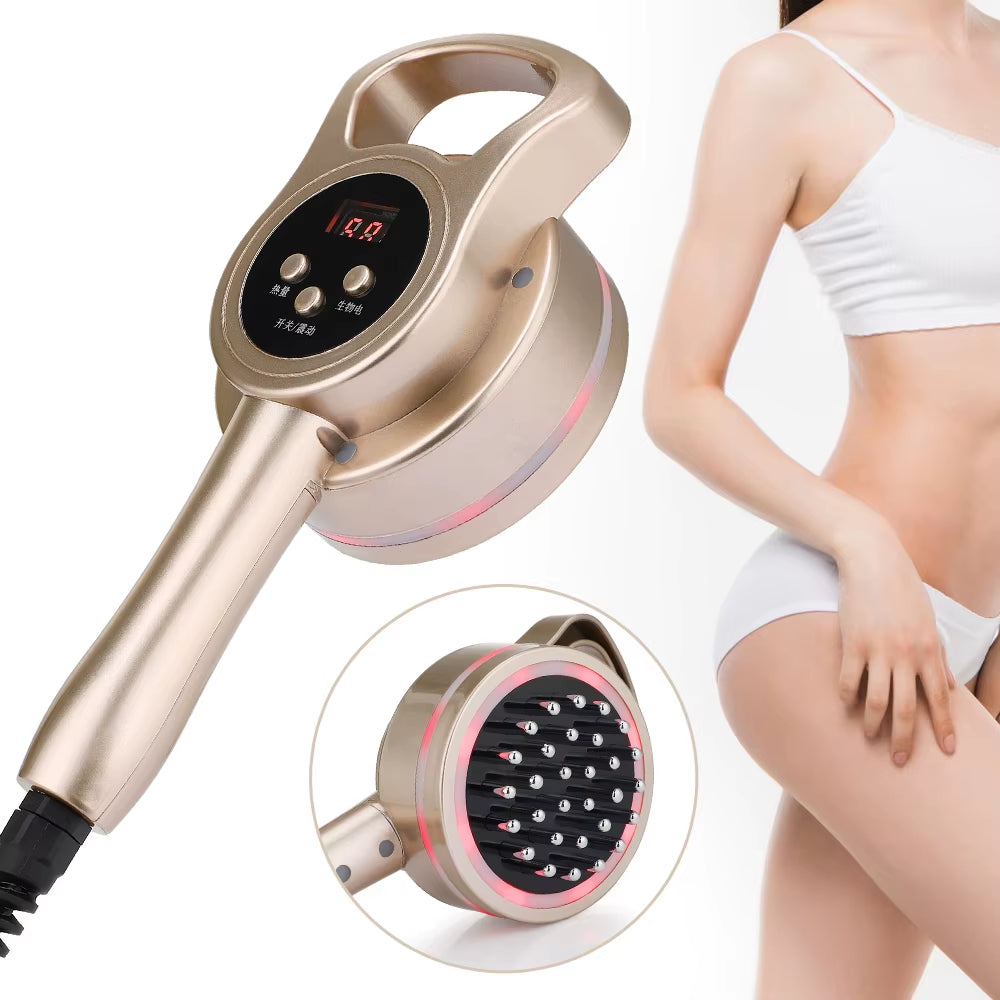 Electric Slimming Massage Device Hot Compress Micro-Current Vibration LED Fat Burner Body Massager Health Beauty Meridian Brush