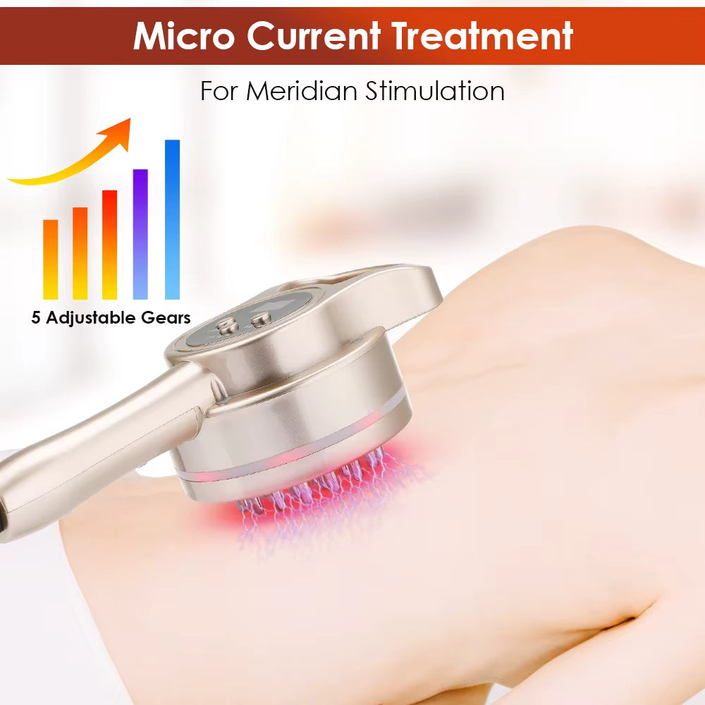 Electric Slimming Massage Device Hot Compress Micro-Current Vibration LED Fat Burner Body Massager Health Beauty Meridian Brush