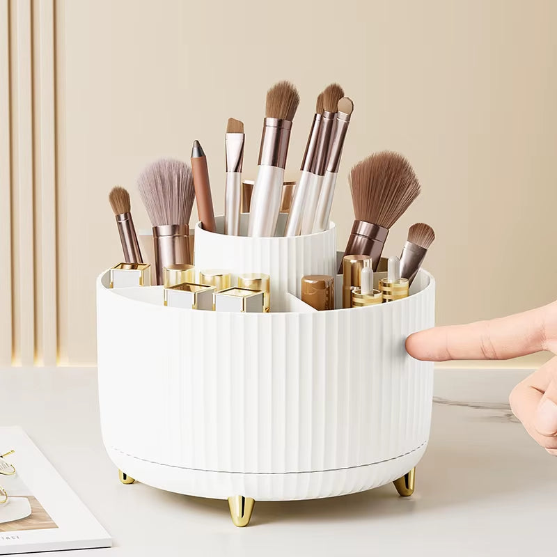 360° Rotating Makeup Brush Holder Cosmetic Brush Holder Large Capacity Lipstick Makeup Brush Pen Eyebrow Pen Jewelry Container