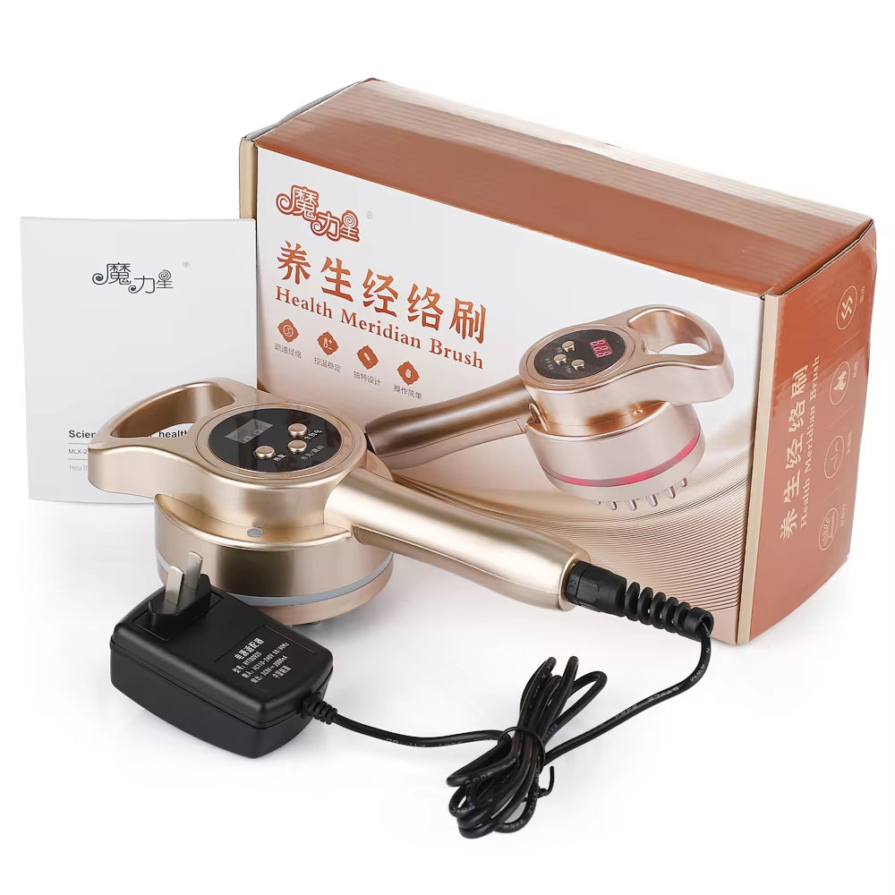 Electric Slimming Massage Device Hot Compress Micro-Current Vibration LED Fat Burner Body Massager Health Beauty Meridian Brush