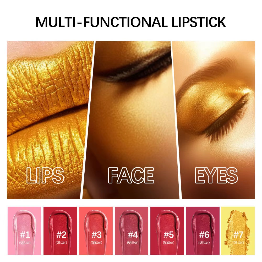 Gold Color Lipstick Makeup Lipstick Velvet Matte Gloss Lip Red Lipstick Nude Women Long Lasting Waterproof Beauty Cosmetic Tool