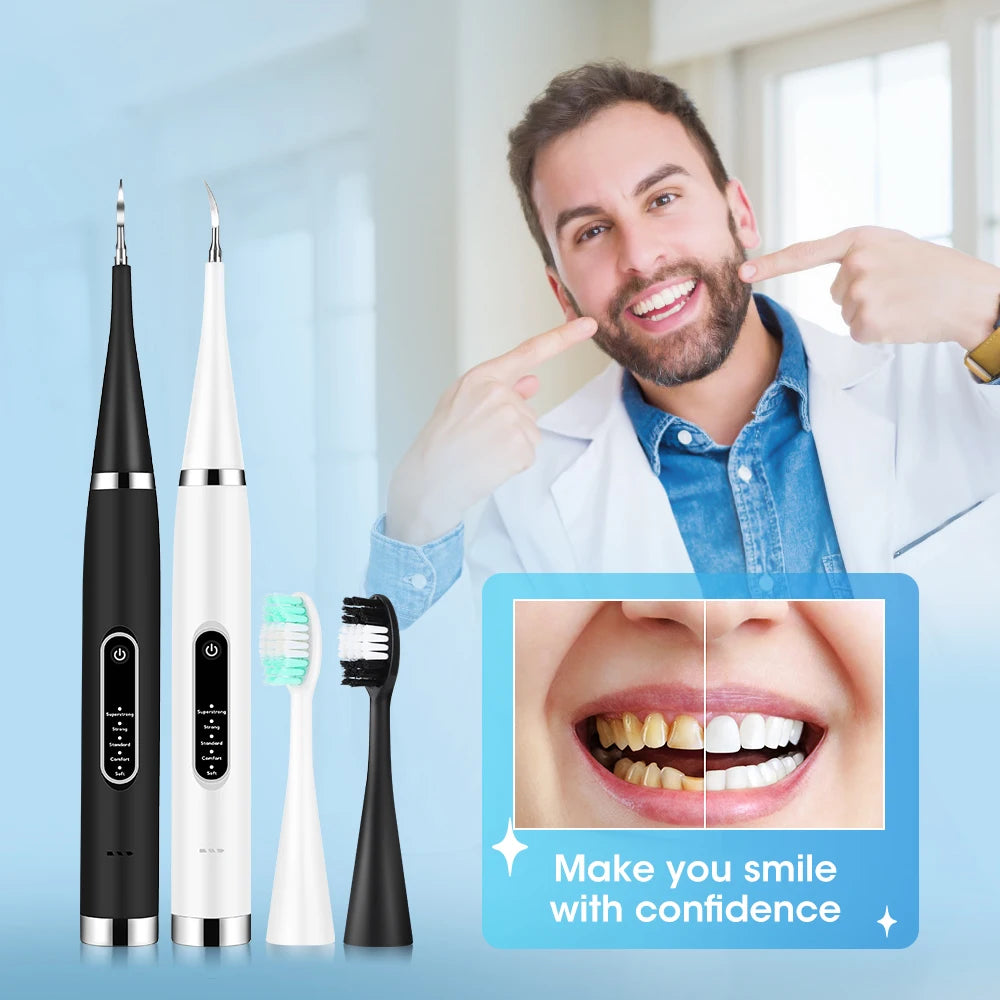 Dental Calculus Remover Oral Care 5 Mode Stains Tartar Tool Teeth Whitening Electric Toothbrush with Dentist Mirror USB Charging