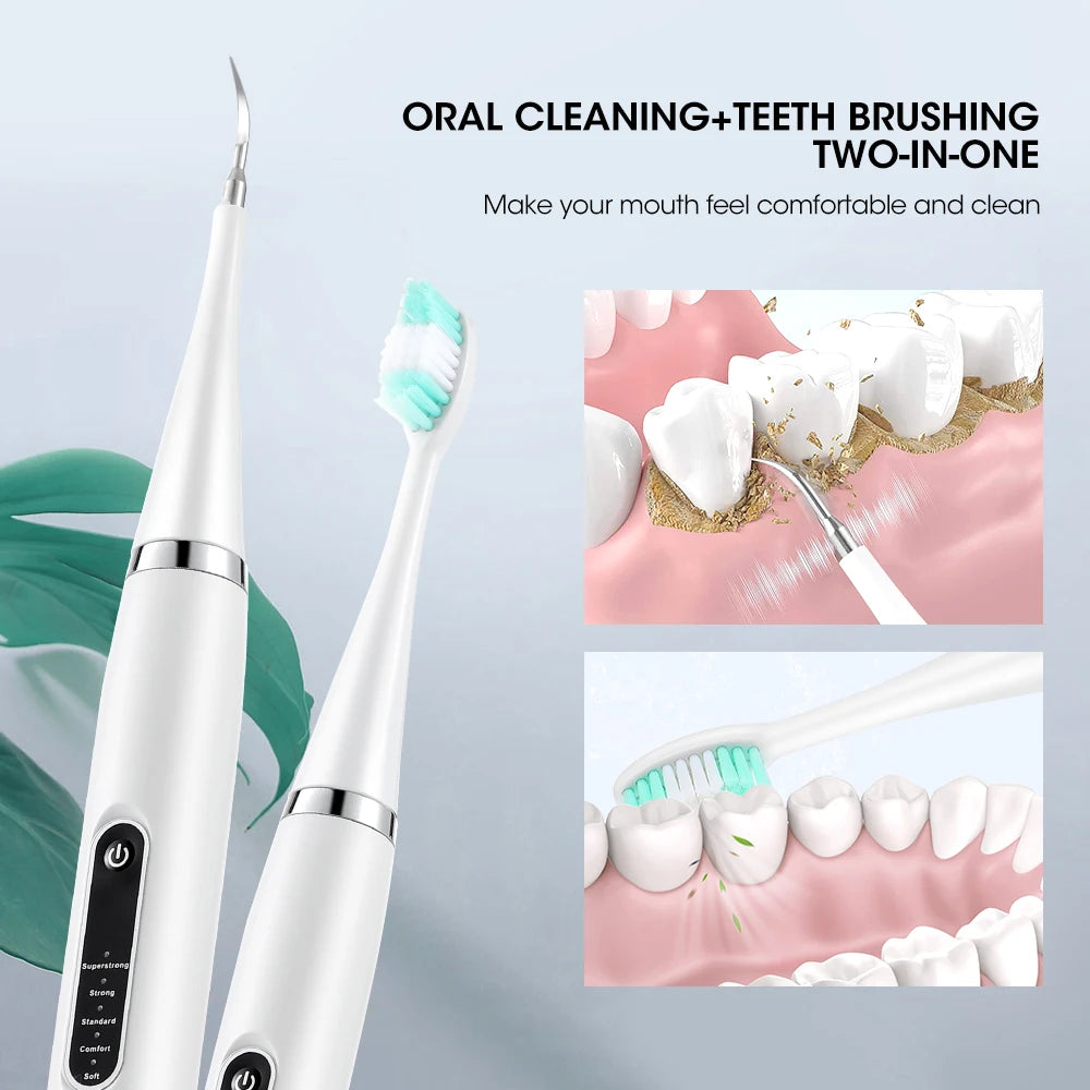 Dental Calculus Remover Oral Care 5 Mode Stains Tartar Tool Teeth Whitening Electric Toothbrush with Dentist Mirror USB Charging