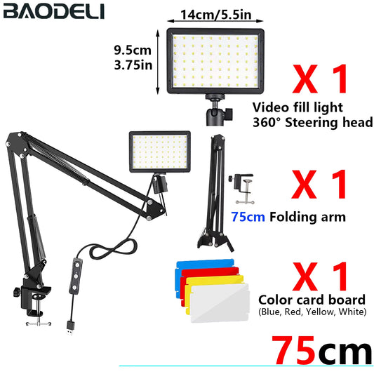 6"LED Video Light Panel 5600K Photography Lighting Photo Studio Lamp Kit for Shoot Live Streaming Youbube with Tripod RGB Filter