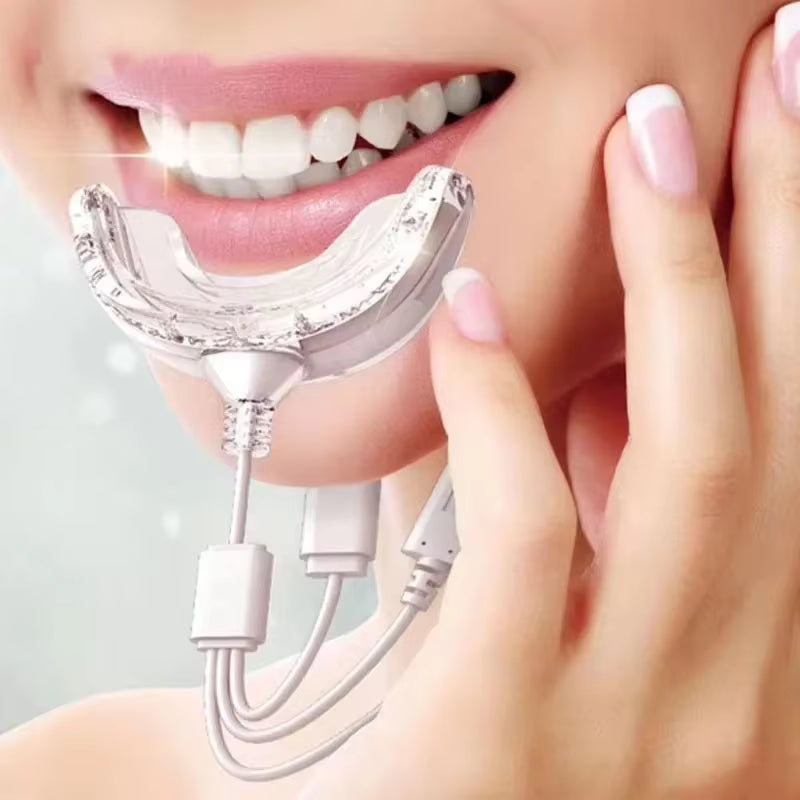 Teeth Whitening Universal Line Drag+Line,Led Electric Dental Instrument,Portable Rechargeable Blue Light Oral Care Light Tool